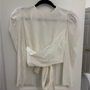 Ulla Johnson Eden cropped cotton blouse in white